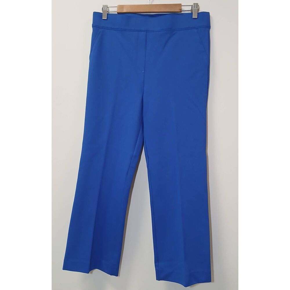 Spanx womens cobalt blue Ponte pants sturdy stretch  wide leg cropped